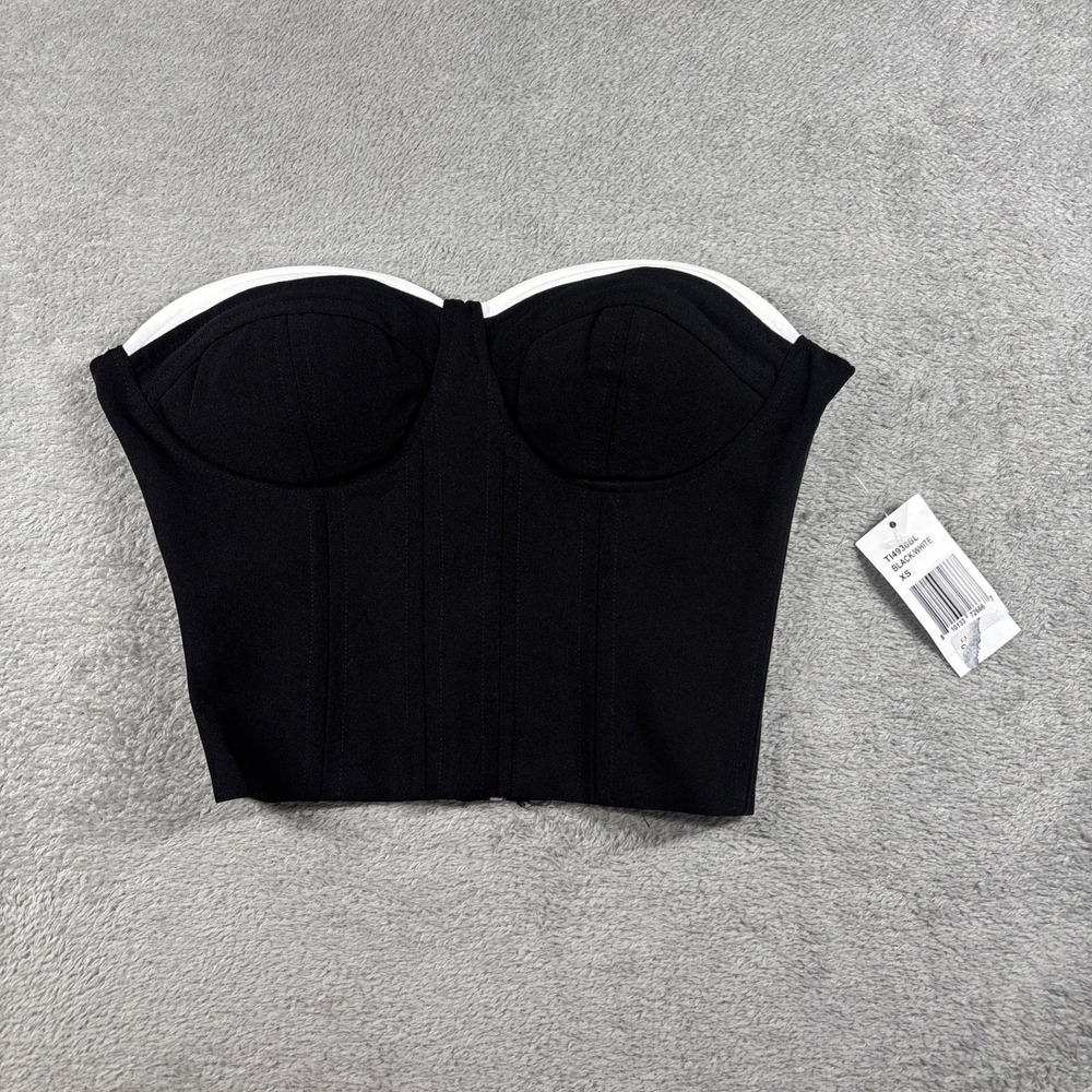 FORE Contrast Bustier Top Black Size XS NWT‎